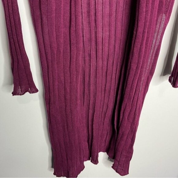 Free People Ribby Rib Open Front Cardigan Duster Linen Blend, size XS - Picture 6 of 13